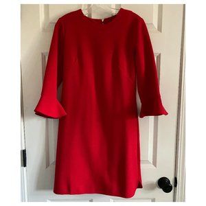 Ann Taylor Red Bell-Sleeve Shift Dress